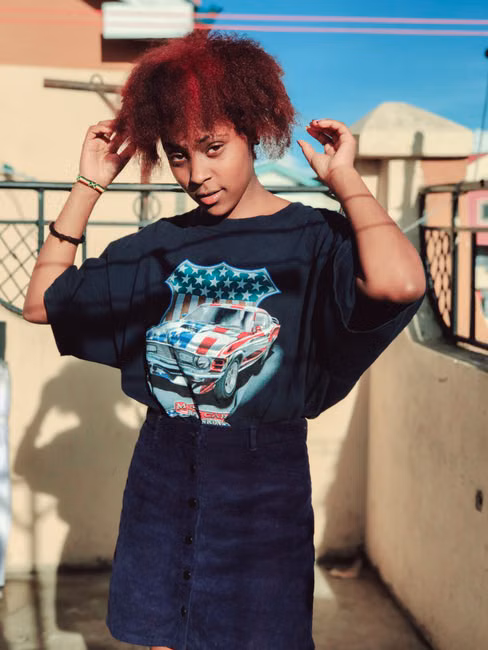 Camiseta Oversized Preta Estampada